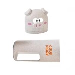 Toothbrush holder for travel, piggy shape, white color, model P10W